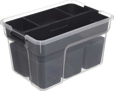 Kuti organizuese 5five Plastic container with lid, 8L, me ndarje, transparente