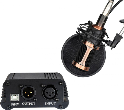 Furnizues me energji elektrike per mikrofon Mozos M48P USB + 48V