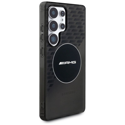 Mbajtëse telefoni AMG Transparent Rhombs MagSafe për Samsung Galaxy S25 Ultra, transparente, e zezë