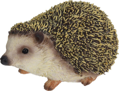 Figurë dekorative për kopsht Unique Hedgehog, nga gur sintetik, i qëndron motit, shumëngjyrëshe
