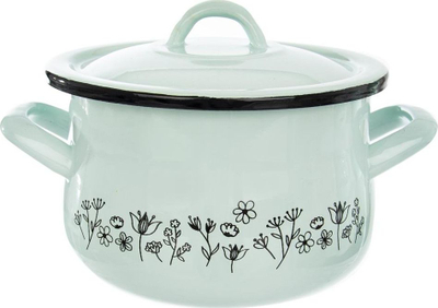 Tenxhere emalu Tenga LOUKA, 16 cm, 2.3L, jeshile me kapak