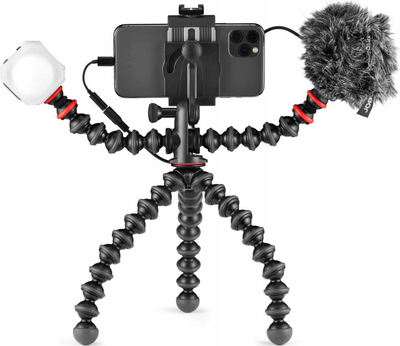 Set vlogimi për telefon JOBY GorillaPod Mobile Vlogging Kit JB01645, stativ i lëvizshëm, dritë LED dhe mikrofon, i zi