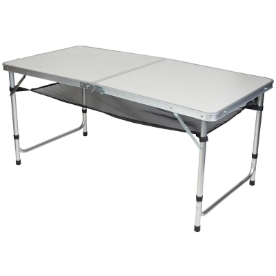 Set kampingu Energy Camp, tavolinë palos që bohet valixhe 120x60x70cm, 4 karrige, e bardhë