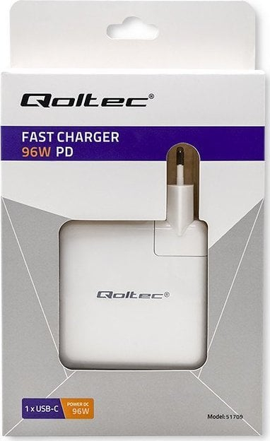 Karikues rrjeti Qoltec FAST, 96W, USB C PD, i bardhë