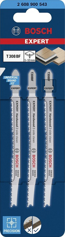 Set tehe sharrë elektrike Bosch Expert T 308 BF, për dru të fortë, 3 copë