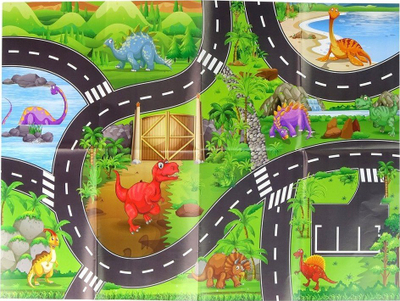 Set lodrash LeanToys Sports Cars, makina die cast dhe dinosaurë, valixhe transporti, multingjyrësh