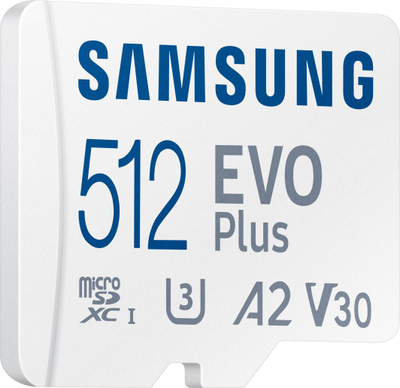 Kartë microSD Samsung EVO Plus 2021 MicroSDXC (MB-MC512KA/EU), 512 GB, e bardhë