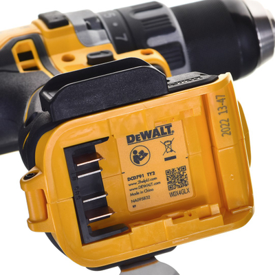 Spiralë kaçavidë pa kabëll DeWALT DCD791D2, 18V, brushless 2 shpejtësi, e verdhë