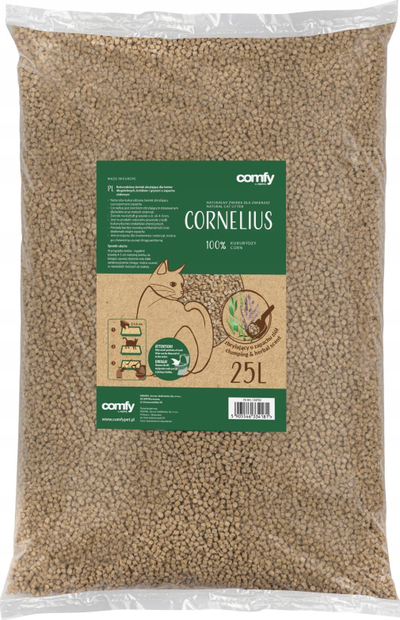 Rërë higjienike për mace Comfy Cornelius Herbal, 25L, bimore, natyrale