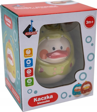 Lodër senzoriale lëkundëse Askato Duck, për beba 3m+, jeshile e çelët