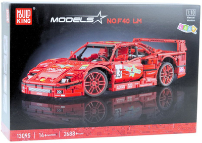 Blloqe ndërtimi LEAN Toys Sports Racing Car, 2688 copa, shkalla 1:10, e kuqe