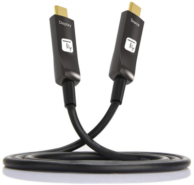 Kabllo USB C Techly Active AOC, me fibër optike, 4K, 10m