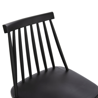 Stol Vanessa i lartë PP & dru metalik i zi 47×48,5×107 cm (HM8459.12), zezë