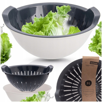 Сет сад и цедалка Colander Bowl, 3L, пластика, бела
