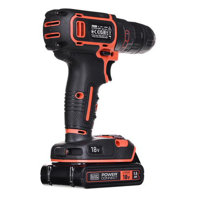 Trapano vidhosës Black&Decker BDCDC18B, 18V, 2x1.5Ah, portokalli