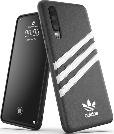 Futrollë telefoni Adidas OR Moulded PU për Huawei P30, material TPU, dizajn me tri vija, e zezë