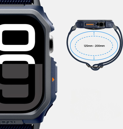 Rrip ore Spigen Lite Fit Pro për Apple Watch Series 10 46mm, poliester dhe TPU, navy blue
