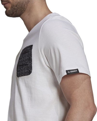 Bluzë adidas TX Pocket Tee M GU8993, pambuk i përzier, e bardhë