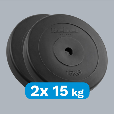Set peshash Rebel Active, 2x15 kg, vrimë 31 mm, të zeza