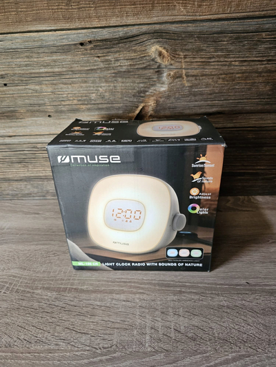Radio-orë Muse ML-198CR me alarm dhe AUX in, e bardhë