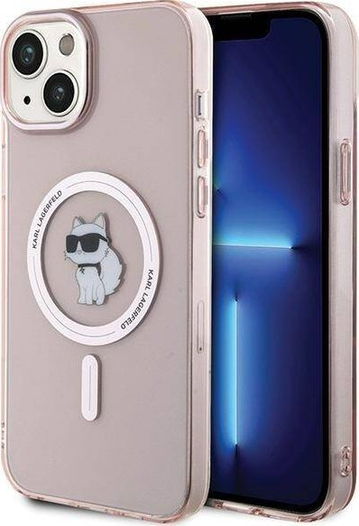 Mbulesë telefoni Karl Lagerfeld KLHMP15MHFCCNOP, për iPhone 15 Plus 14 Plus 6.7", kafe roze