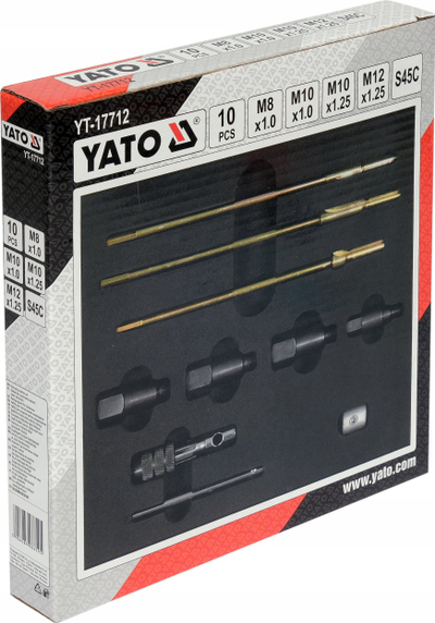 Set frezash Yato YT-17712, 10 pjesë, për pastrim sediljesh qirinjsh ndezës, i zi