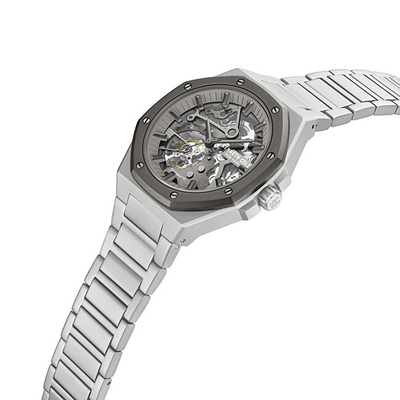 Orë për meshkuj Kenneth Cole Automatic Skeleton KCWGY0058903, e argjendtë