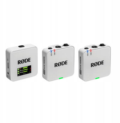 Sistem mikrofonash pa tela Rode Wireless GO Gen 3, 2.4 GHz, regjistrim 32 bit, i bardhë