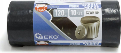 Qese plehrash Geko Very Strong, 120L, 10 copë, të zeza
