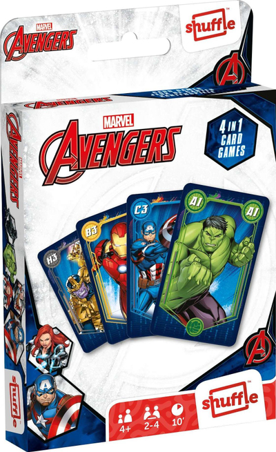 Loja me letra Ravensburger Card Game 4 in 1 Avengers, 4 lojëra në 1, shumëngjyrëshe