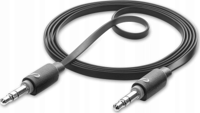 Kabllo audio AUX Cellularline AUXAUDIOK, 1m, 3.5mm, e zezë