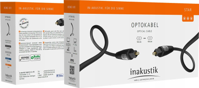 Kabllo optike Inakustik Star, Toslink me Toslink, 0.75 m, e zezë