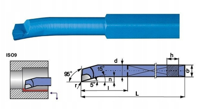 Vegël shpuese Pafana ISO9 NNWb, 25x25 mm, 300 mm, për çelik P30