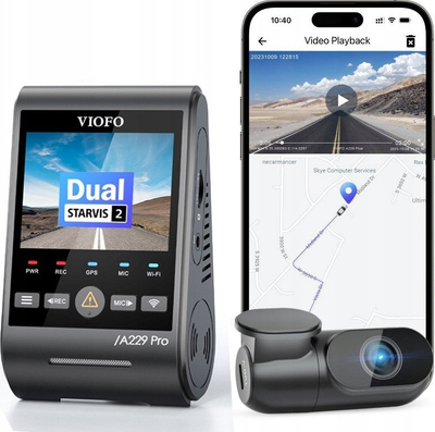 Kamerë makinës Viofo A229 Pro 2CH Duo-G, 4K+2K, WiFi GPS, e zezë