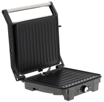 Grill elektrik Adler AD 3051, pllaka Teflon, hapje 180°, i zi