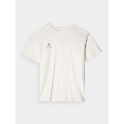 Унисекс блуза 4F 4FRAW24TTSHU2672, oversize, 100% памук, бела