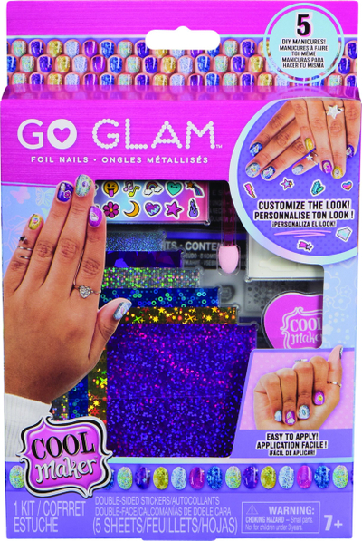 Set manikyri Cool Maker Go Glam Foil Nails, 6 fletë folie, ngjitësa për thonj, me shumë ngjyra