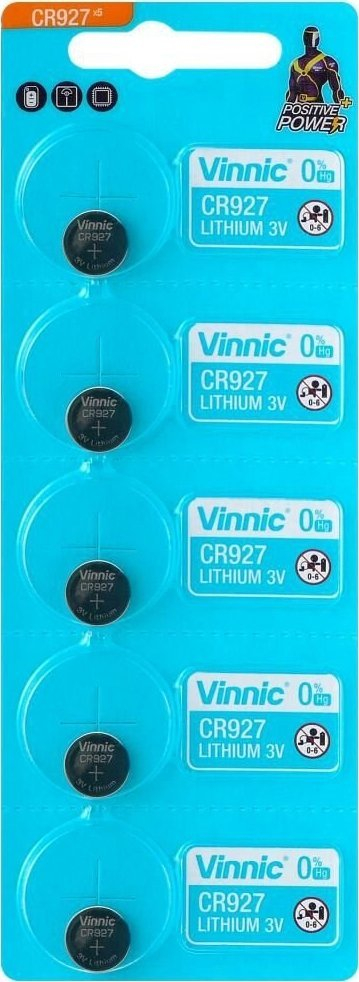 Bateri buton litium Vinnic CR927, 3V, paketim me 5 copë