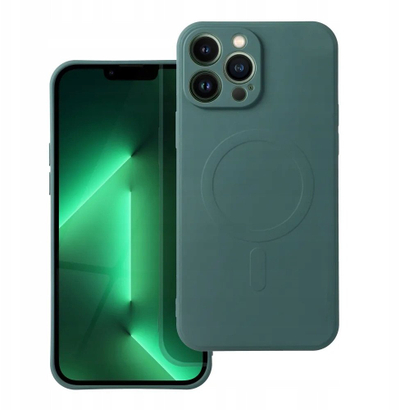 Futrollë silikoni MagCover për Samsung S25, kompatibile me MagSafe, jeshile