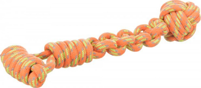 Lodër për qen TRIXIE Knot Ball on Rope, top me litar, 8/38 cm, shumëngjyrëshe