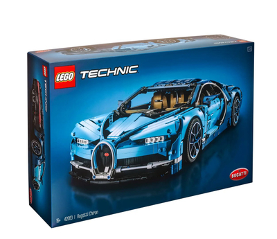 Set ndërtimi LEGO Technic 42083 Bugatti Chiron, model 1:8, dy-ngjyrësh blu