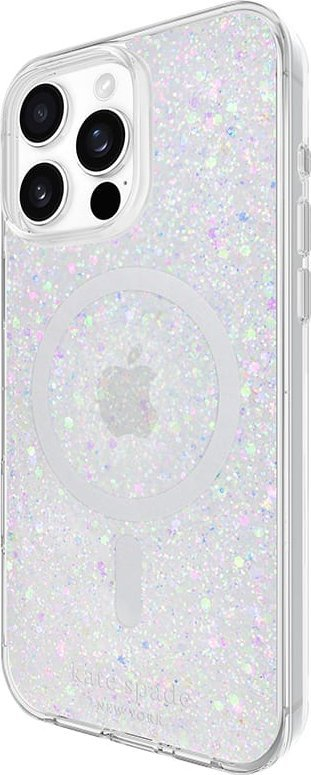 Maskë telefoni Kate Spade New York Chunky Glitter MagSafe, për iPhone 16 Pro Max, transparente me shkëlqim
