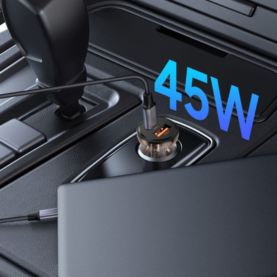 Автомобилски полнач Tech-Protect CC01, 2 порти PD45W QC3.0, црн
