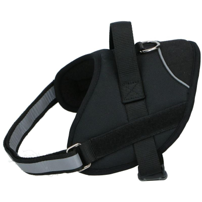Parzmore për qen Strong, me shirita që ndriçojnë, madhësia L 54-71 cm, e zezë