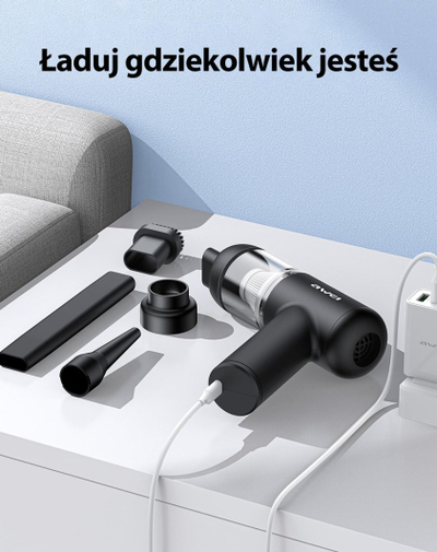 Fshesë dore pa tela Awei V2, mini, me tregues pluhuri, e zezë