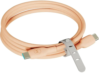 Kabllo Motorola silikon USB C në USB C, 2m, 3A, pjeshkë