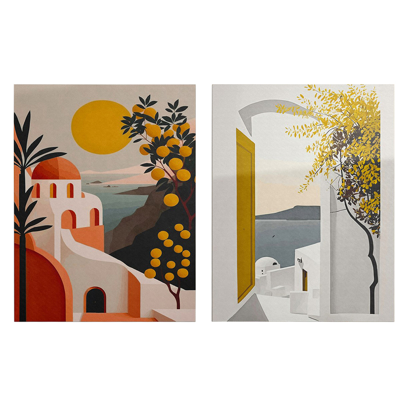 Pikturë kanavacë HomeMarkt Gobi Diptych HM4838, set 2 copë, 50x70cm, shumëngjyrëshe