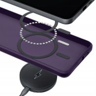Kapak telefoni 3MK Smoke MagCase për Samsung Galaxy S25, MagSafe, vjollcë e errët
