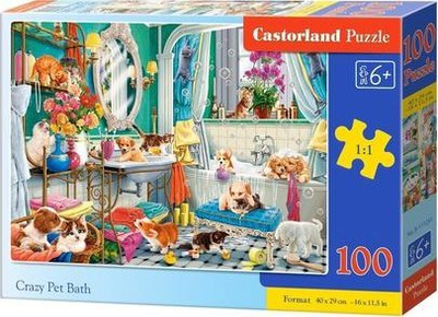 Puzzle Castorland Crazy Pet Bath, 100 pjesë, shumëngjyrësh
