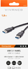 Kabllo USB Vivanco 45249, USB 3.1 Gen 1 Type A në Type A, 1.8m, i zi